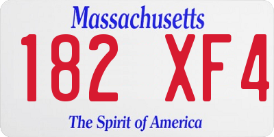 MA license plate 182XF4