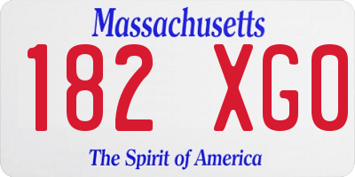 MA license plate 182XG0