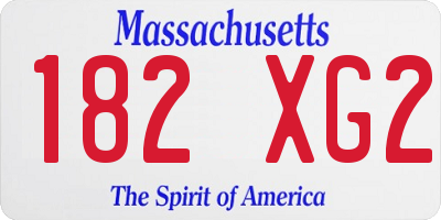 MA license plate 182XG2