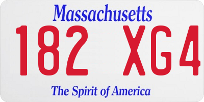 MA license plate 182XG4