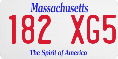 MA license plate 182XG5