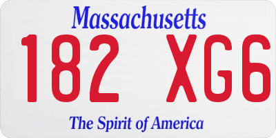 MA license plate 182XG6