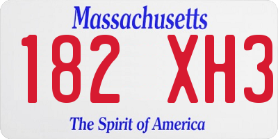 MA license plate 182XH3