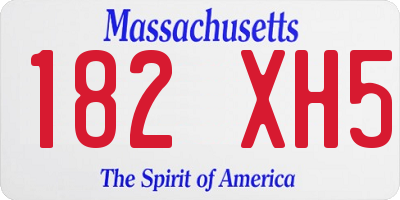 MA license plate 182XH5