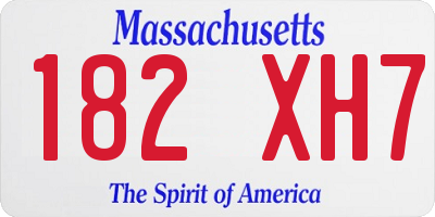 MA license plate 182XH7
