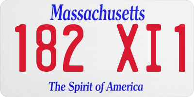 MA license plate 182XI1