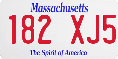 MA license plate 182XJ5