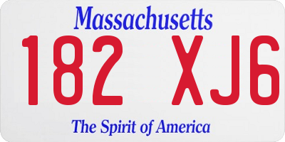 MA license plate 182XJ6