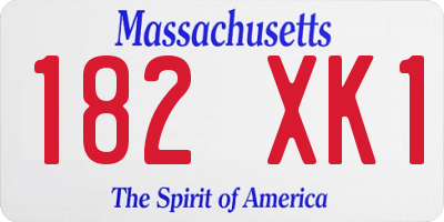 MA license plate 182XK1