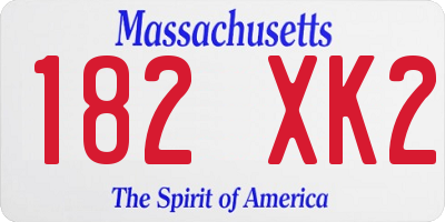 MA license plate 182XK2
