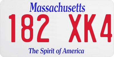 MA license plate 182XK4