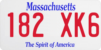 MA license plate 182XK6