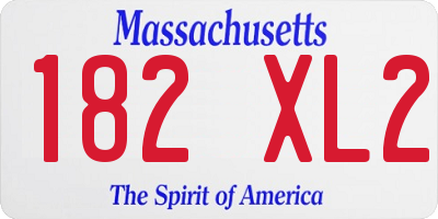 MA license plate 182XL2