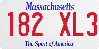 MA license plate 182XL3