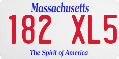 MA license plate 182XL5