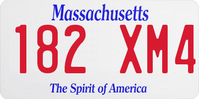 MA license plate 182XM4