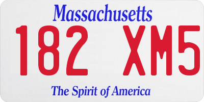 MA license plate 182XM5