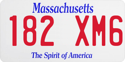MA license plate 182XM6