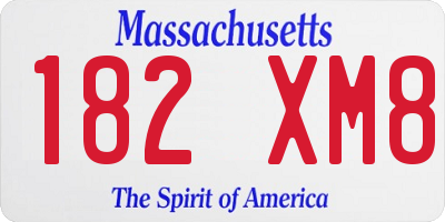 MA license plate 182XM8