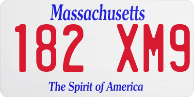 MA license plate 182XM9