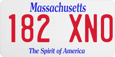 MA license plate 182XN0
