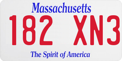 MA license plate 182XN3