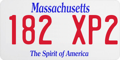 MA license plate 182XP2