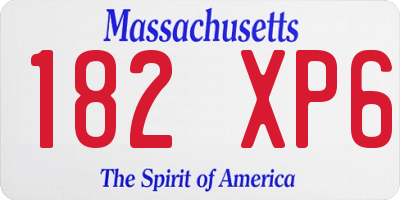 MA license plate 182XP6