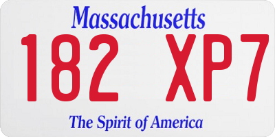 MA license plate 182XP7
