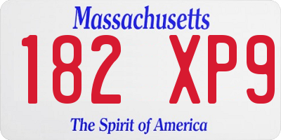 MA license plate 182XP9