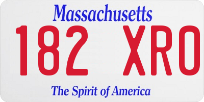 MA license plate 182XR0