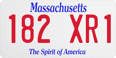 MA license plate 182XR1