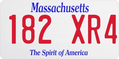 MA license plate 182XR4