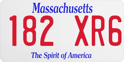 MA license plate 182XR6