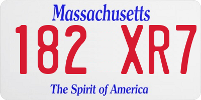 MA license plate 182XR7
