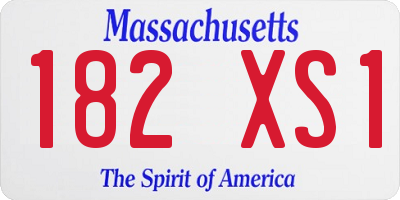 MA license plate 182XS1