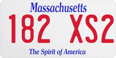 MA license plate 182XS2