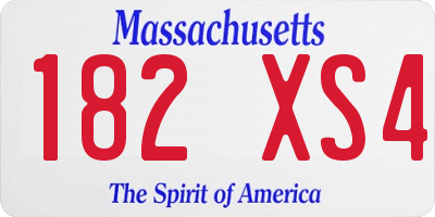 MA license plate 182XS4