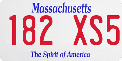 MA license plate 182XS5
