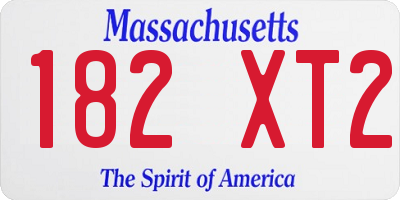 MA license plate 182XT2
