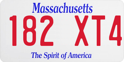 MA license plate 182XT4
