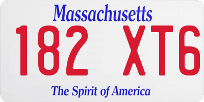 MA license plate 182XT6