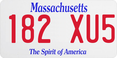 MA license plate 182XU5