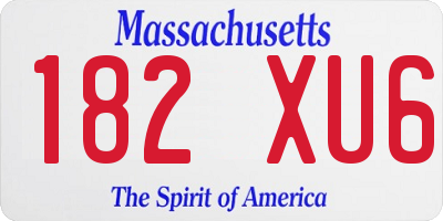 MA license plate 182XU6