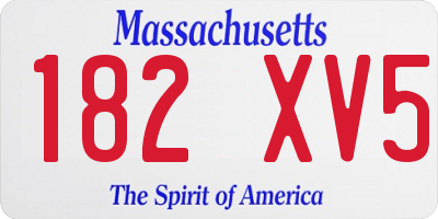 MA license plate 182XV5