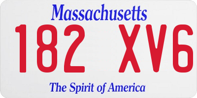 MA license plate 182XV6