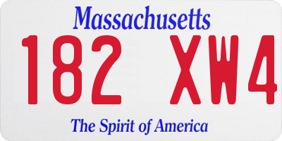 MA license plate 182XW4