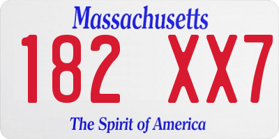 MA license plate 182XX7