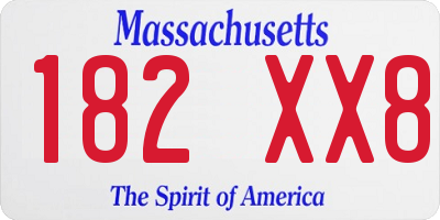 MA license plate 182XX8