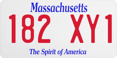 MA license plate 182XY1